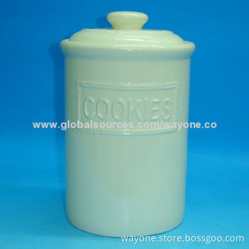 Ceramic cookie jar, Keep your biscuits fresh, food safe, easy take care, for tea/coffee storage